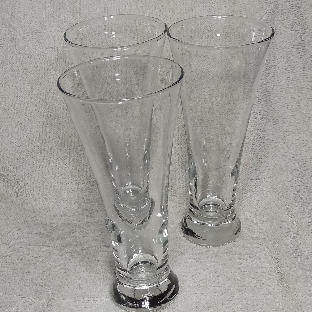 Set of 6 Clear Glass Restaurant Bar Flared Beer Pilsner Glasses 12oz - Picture 5 of 8
